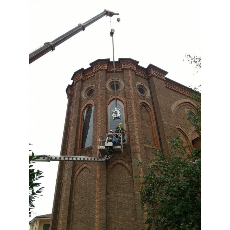 Pose vitrage avec grue