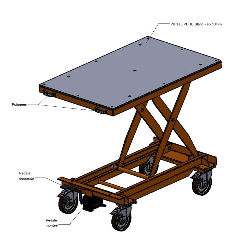 Table élévatrice mobile sur mesure