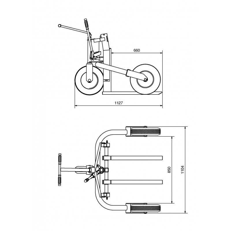 Mini transpalette manuel tout terrain M500 - 500 kg