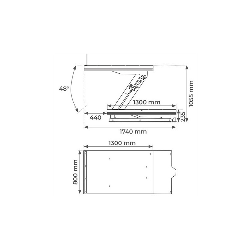 Table élévatrice inclinable 750 KG