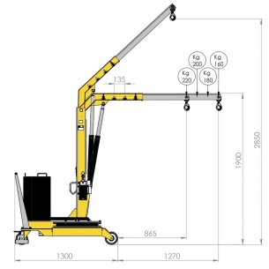 Schéma capacité grue mobile inox