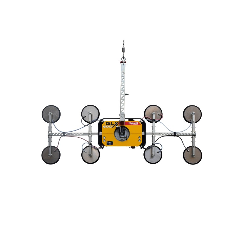 Palonnier à ventouses sur batterie pour la manutention de vitrage sur chantier, capacité 600 Kg - Série GLX - PALVAC