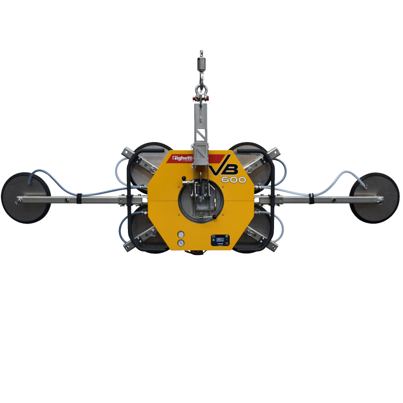 Palonnier à ventouses sur batterie pour la manutention de vitrage sur chantier, capacité 600 Kg - Série VB600 - PALVAC