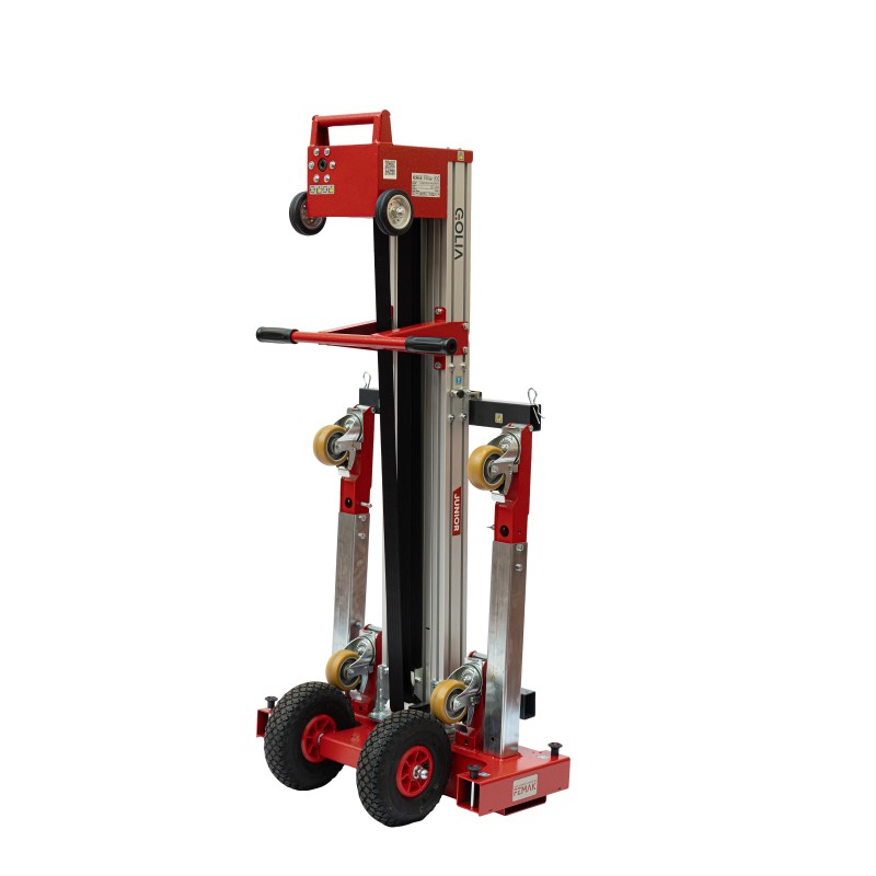 Rangement des éléments de l'élévateur de vitrage JUNIOR sur sa structure