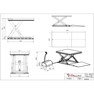 Table élévatrice extra plate HY503 Plan - PALVAC