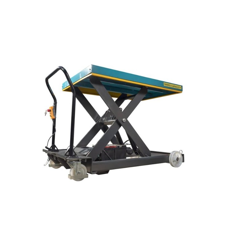 SC1000-SE - Table élévatrice mobile électrique - 1000 kg - grand plateau 2000*1000 mm