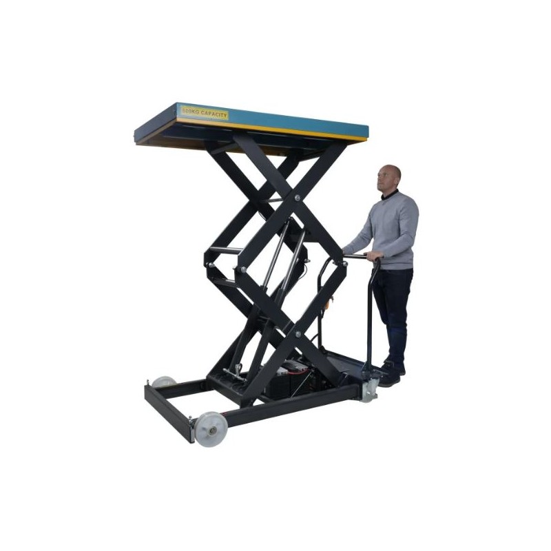 SC800-DE - Table élévatrice mobile électrique double ciseaux - 500kg - 1900mm