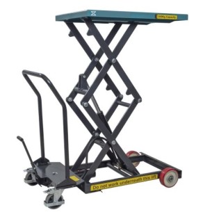 Table élévatrice mobile manuelle double ciseaux - 300 kg - levée 1350 mm - PALVAC