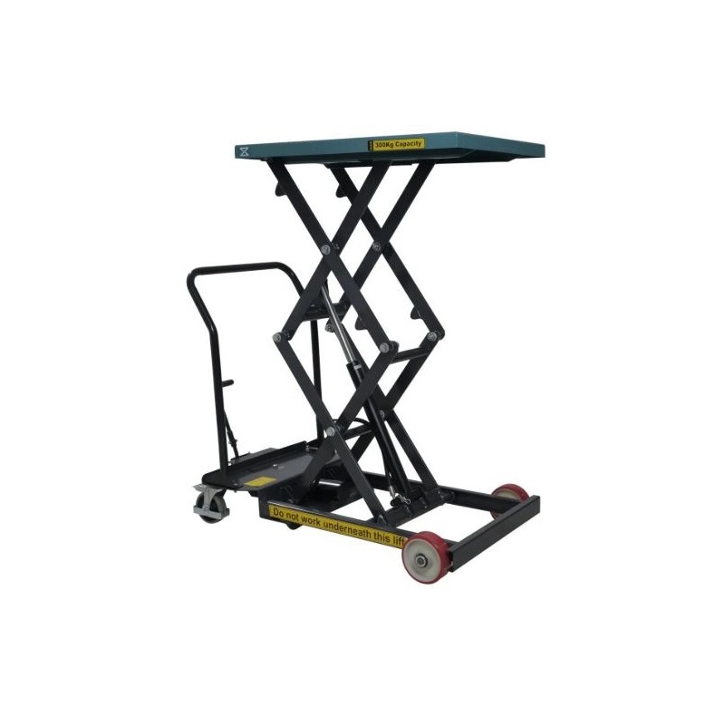 Table élévatrice mobile double ciseaux - 300 kg - levée 1350 mm - PALVAC
