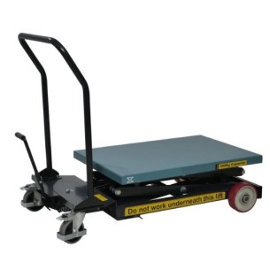 Table élévatrice mobile manuelle double ciseaux - capacité 300 kg - levée 1350 mm - PALVAC