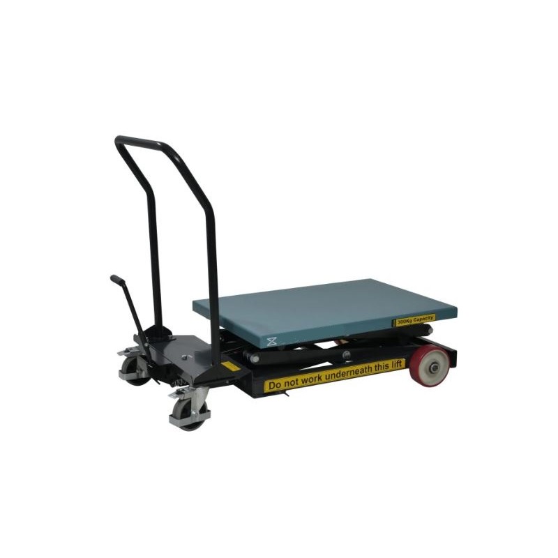 Table élévatrice mobile manuelle double ciseaux - capacité 300 kg - levée 1350 mm - PALVAC