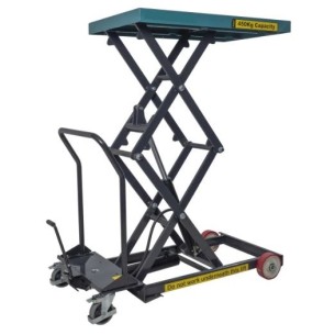 Table élévatrice mobile manuelle double ciseaux 450 kg - levée 1350 mm - PALVAC