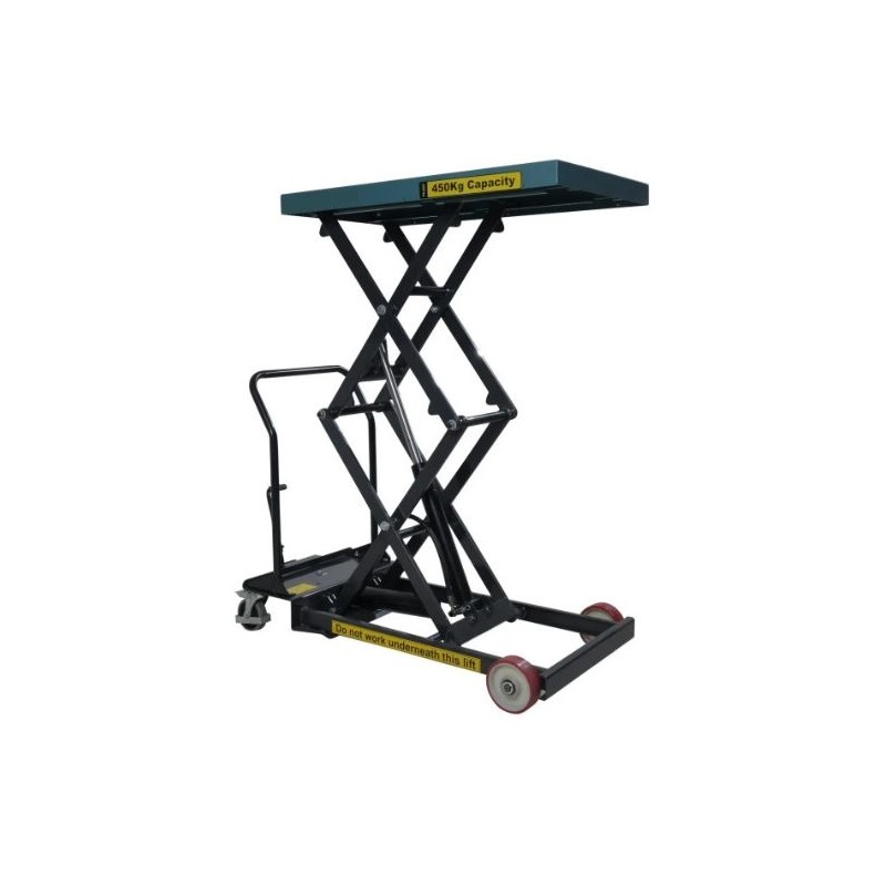 Table élévatrice mobile manuelle double ciseaux - Capacité 450 kg - levée 1350 mm - PALVAC