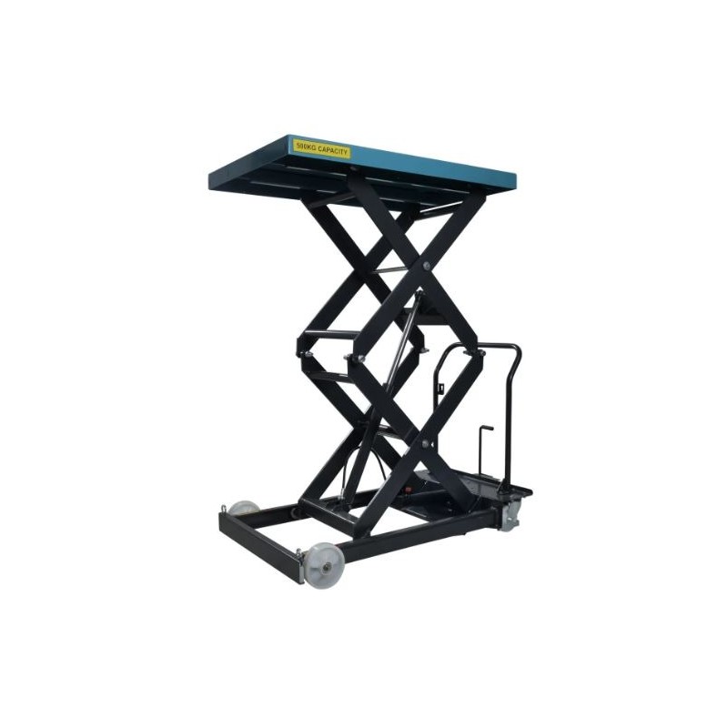 Table élévatrice mobile manuelle haute levée SC500 DM - capacité 500 kg - levée 1900 mm - PALVAC