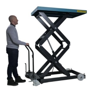 Table élévatrice mobile manuelle haute levée SC500 DM - 500 kg - levée 1900 mm - PALVAC