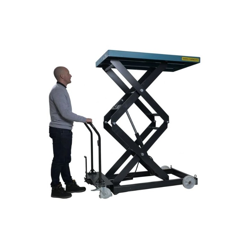 Table élévatrice mobile manuelle haute levée SC500 DM - 500 kg - levée 1900 mm - PALVAC