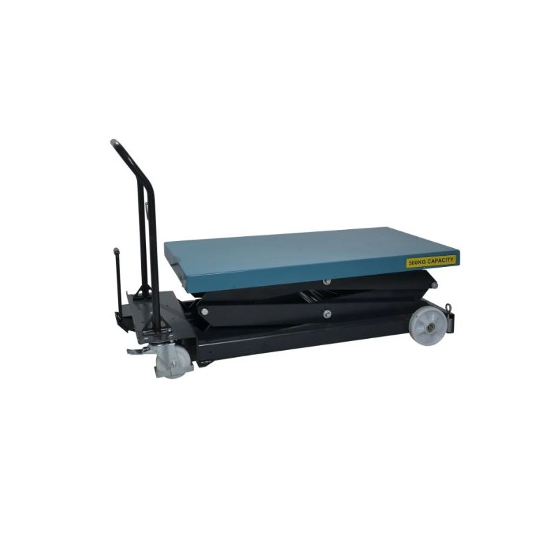 Table élévatrice mobile manuelle double ciseaux SC500 DM - capacité 500 kg - levée 1900 mm - PALVAC