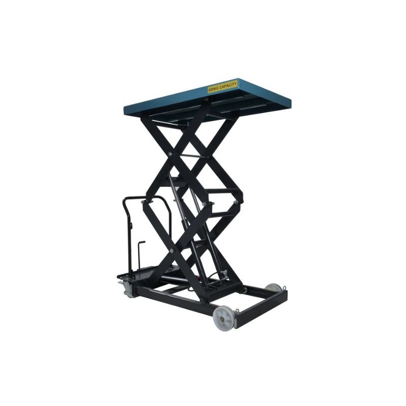 Table élévatrice mobile manuelle haute levée - 800 kg - levée 1900 mm - PALVAC