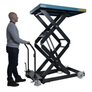 Table élévatrice mobile manuelle double ciseaux - 800 kg - levée 1900 mm - PALVAC