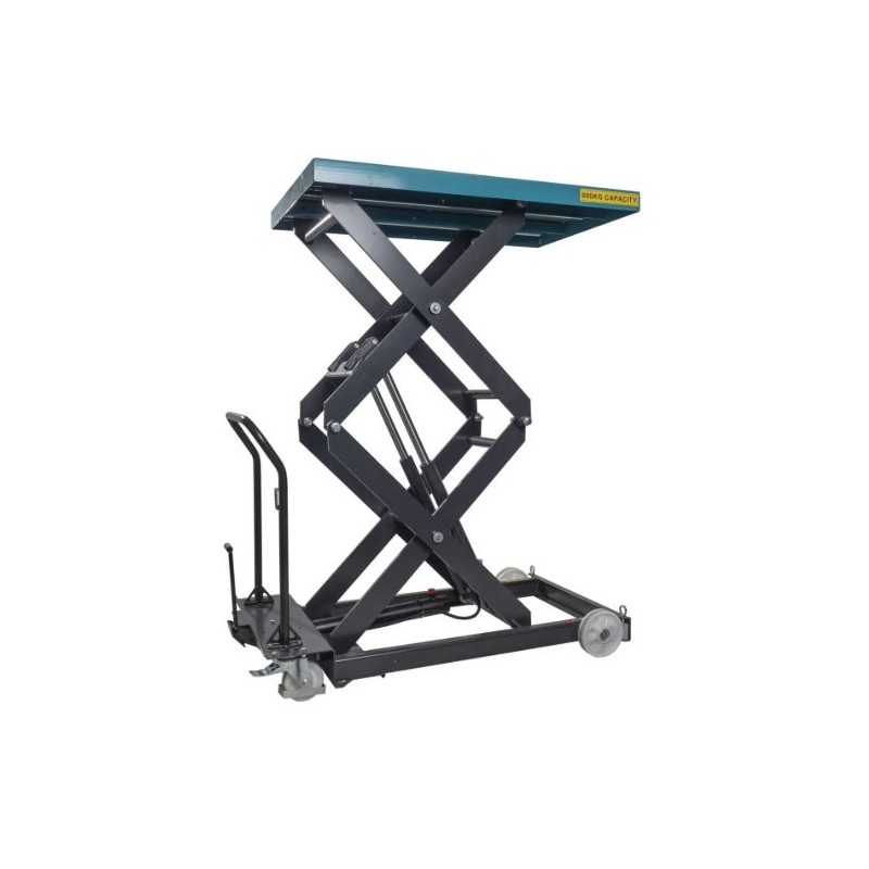 Table élévatrice mobile manuelle double ciseaux - capacité 800 kg - levée 1900 mm - PALVAC