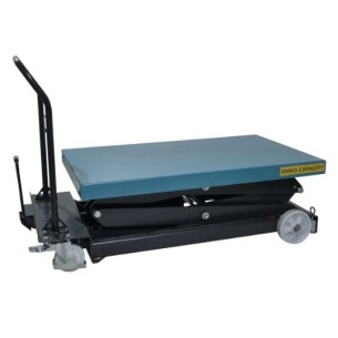 Table élévatrice mobile manuelle double ciseaux - capacité 800 kg - levée 1900 mm