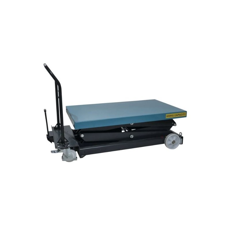Table élévatrice mobile manuelle double ciseaux - capacité 800 kg - levée 1900 mm