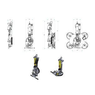 Plan de la motorisation amovible du basculement et de la rotation sur palonnier à ventouses VB - PALVAC
