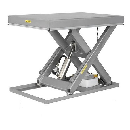 Capacité 500 kg /
Elevation maxi : 1000 mm /
Plateau 1350x800 mm /
Table élévatrice inox / 