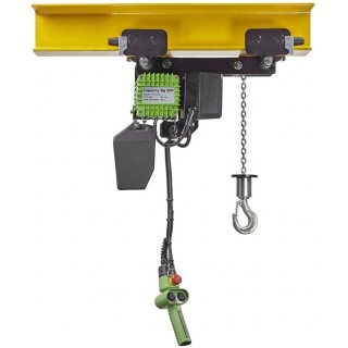 Palan électrique à hauteur perdue réduite à déplacement manuel pour poussée